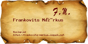 Frankovits Márkus névjegykártya